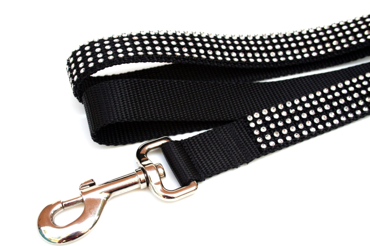 Black Dog Leash 1 Rhinestone Dog Leash Etsy