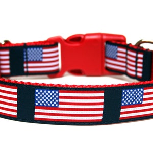 Patriotic Dog Collar 5/8 or 1 American Dog Collar image 1