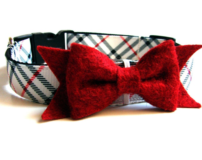 Red Dog Collar Bow Addon to Dog Collar or Bow Tie Etsy