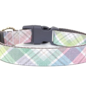 Spring Dog Collar 1" Easter Dog Collar Plaid Dog Collar