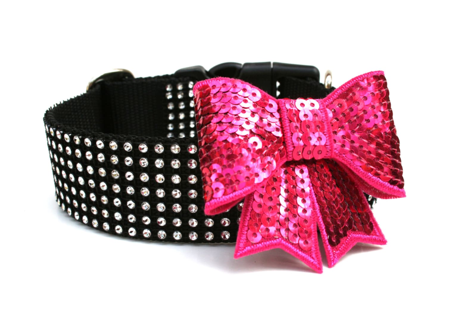 Rhinestone Dog Collar 1.5 Black Dog Collar Etsy
