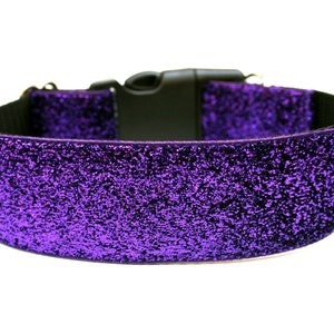 Purple Dog Collar 1.5" Glitter Dog Collar