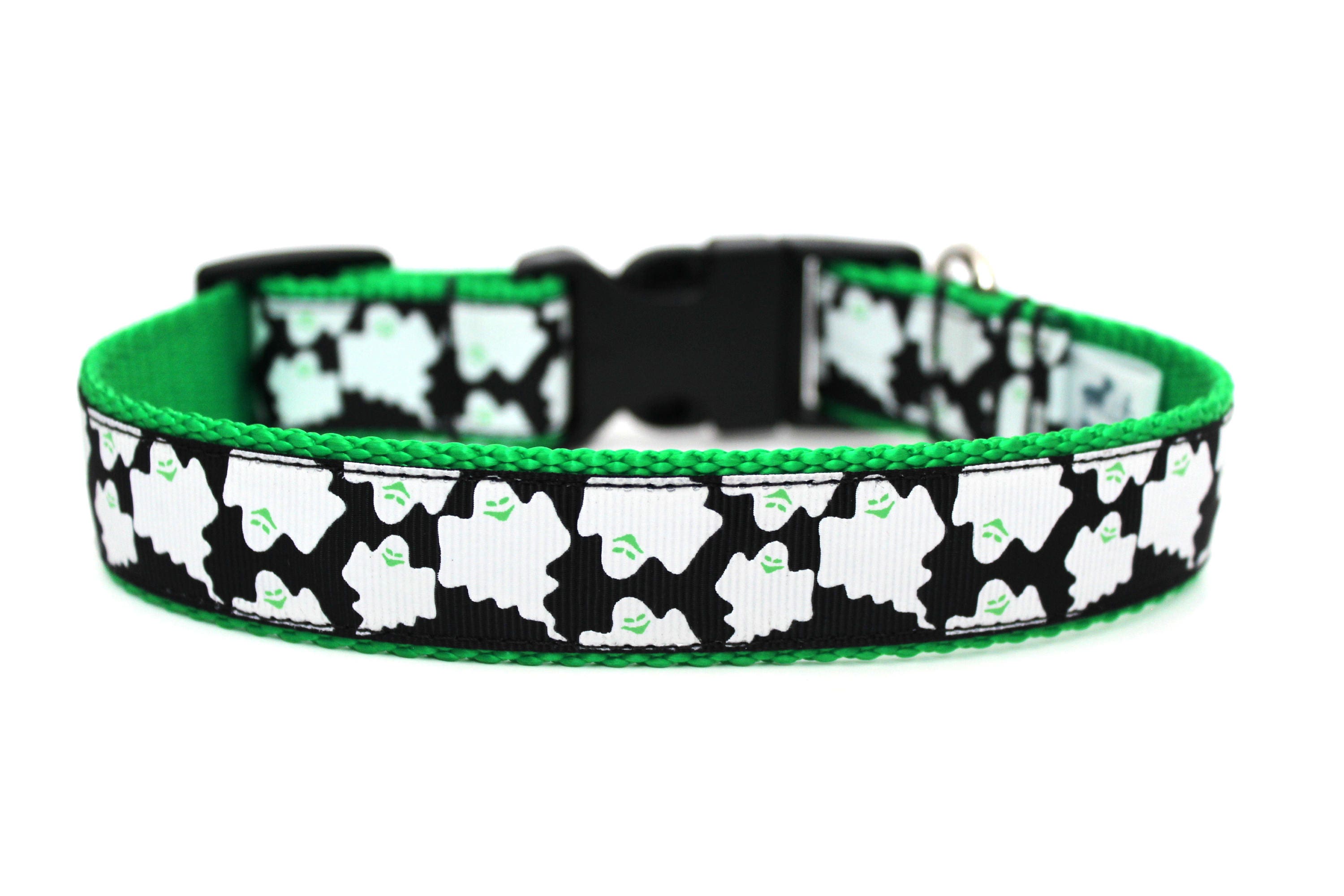 Glow In the Dark Dog Collar 1 Halloween Dog Collar Ghost Etsy