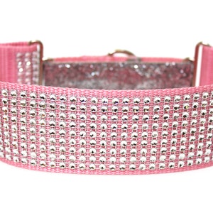 Rhinestone Martingale Dog Collar 2 Pink Glitter Dog Collar image 1