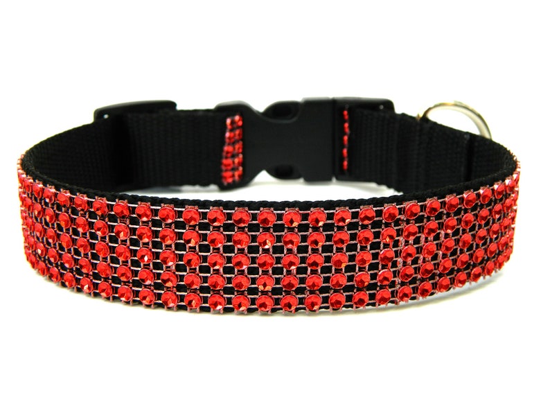 Rhinestone Dog Collar 1 Red Dog Collar Etsy