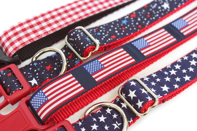 Patriotic Dog Collar 5/8 or 1 American Dog Collar image 5