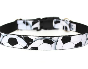 Soccer Dog Collar 1" Soccer Ball Dog Collar