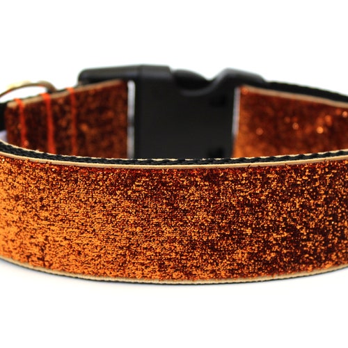 Orange Glitzer Hundehalsband 1 "oder 1,5" Halloween Sparkle Halsband