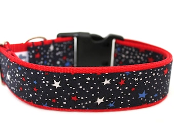 4th of July Dog Collar Patriotic Dog Collar Red White and Blue Dog Collar
