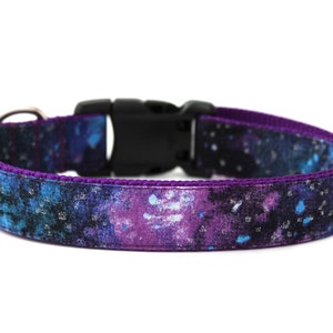 Galaxy Dog Collar 1&quot; Purple Dog Collar
