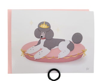 Parti Poodle Cards and Sticker Set Poodle Card Set