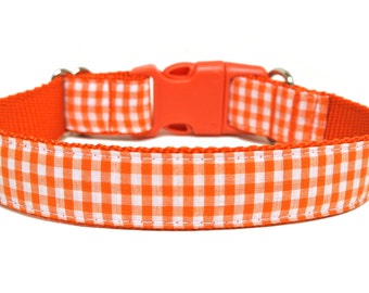 Fall Dog Collar 1" Gingham Dog Collar