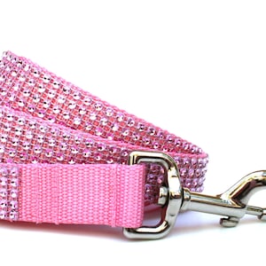Pink Dog Leash 1&quot; Rhinestone Dog Leash