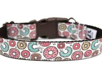 Donut Dog Collar 3/4" or 1" Doughnuts Dog Collar Fun Dog Collar