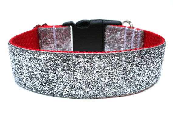 Silber Glitzer-Hundehalsband, Weihnachtshalsband fr Hunde, rotes Glitzer- Hundehalsband - Etsy.de