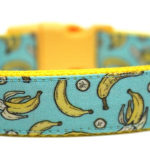 Banana Dog Collar 3/4 or 1 Boy Dog Collar Bananas Dog Collar Fun Dog Collar image 2