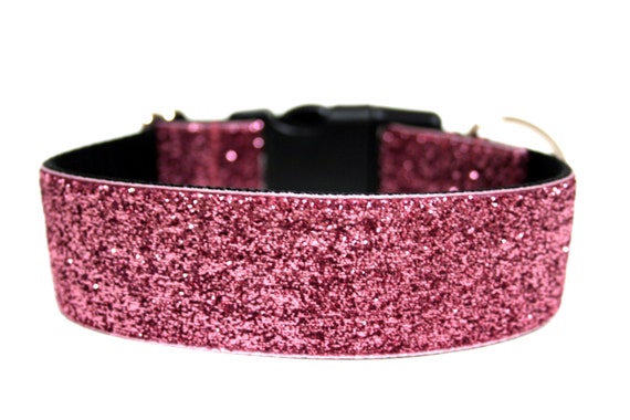 Sparkle Dog Collar 1.5 Pink Glitter Dog Collar Etsy UK