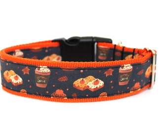 Pumpkin Dog Collar 1" or 1.5" Fall Dog Collar PSL Dog Collar