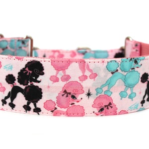 Roze poedelmartingaalhalsband, 2 inch brede halsband voor grote rassen