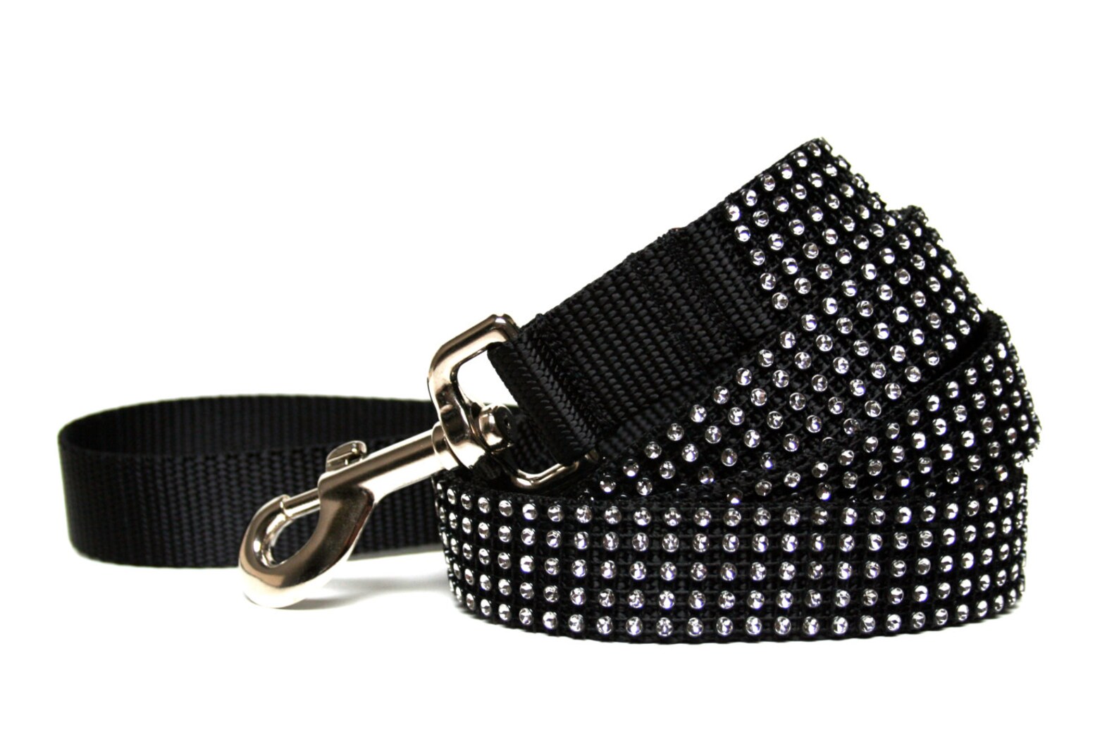 Black Dog Leash 1 Rhinestone Dog Leash Etsy