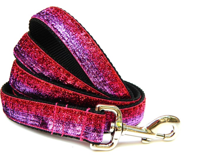 Dog Collar Leash Glitter Red Pink Purple 1 for Medium to Etsy