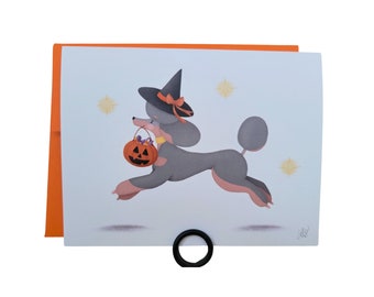 Poodle Cards and Sticker Set Halloween Poodle Card Set