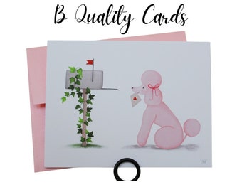 Poodle Cards Pink Poodle Card Set B Quality Sale