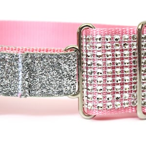 Rhinestone Martingale Dog Collar 2 Pink Glitter Dog Collar image 3