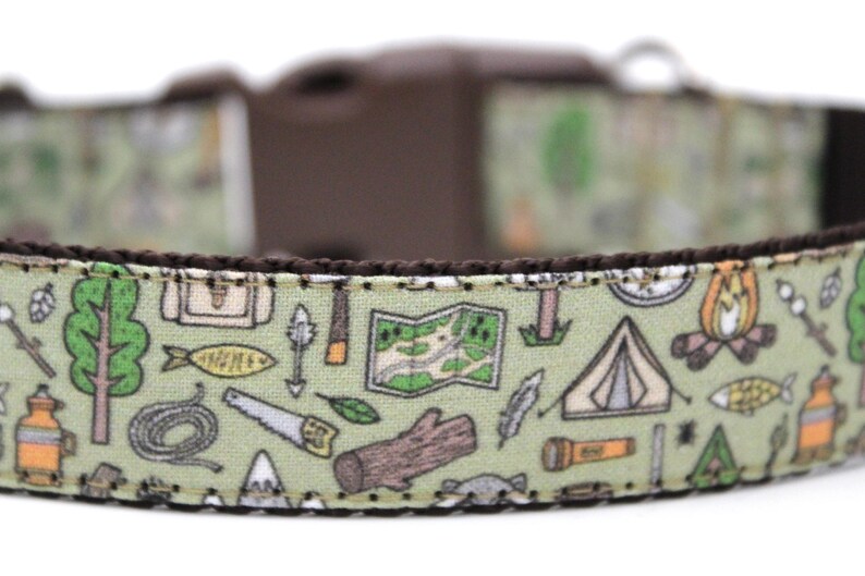 Boy Dog Collar 3/4 1 or 1.5 Camping Dog Etsy