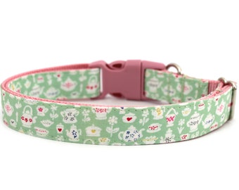 Tea Dog Collar 1" Teacups Dog Collar Spring Dog Collar