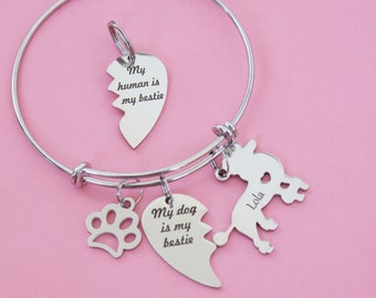 Custom Dog Bracelet Best Friend Dog Bracelet Dog Charm Bracelet Dog Bracelet