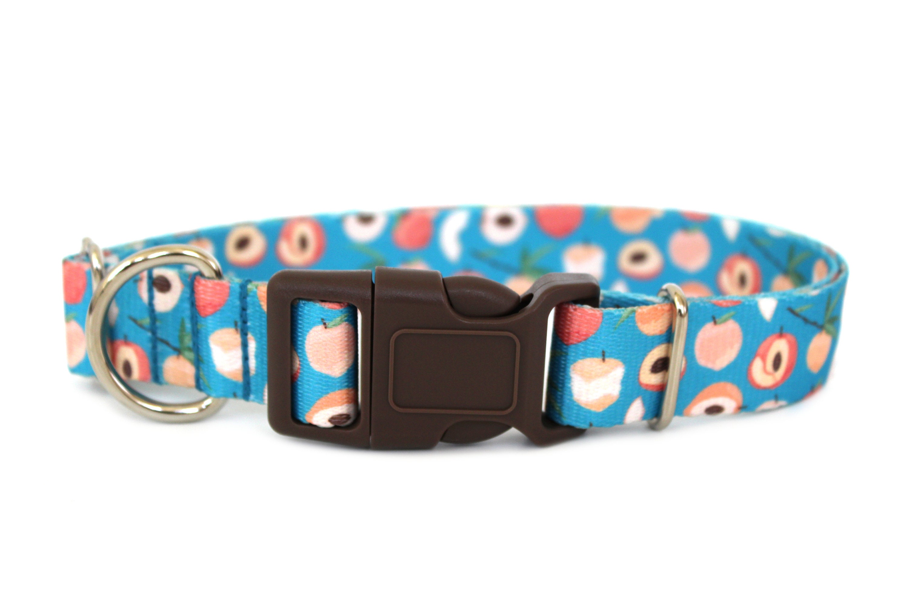 Peach Dog Collar 1 Peaches Dog Collar Turquoise Dog Etsy
