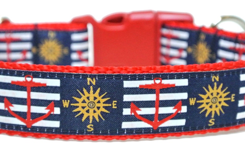 Nautical Dog Collar 1 Anchor Dog Collar image 2