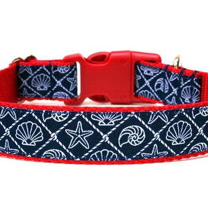Nautical Dog Collar 1&quot; Beach Dog Collar
