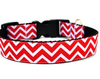 Striped Dog Collar 1" Chevron Dog Collar