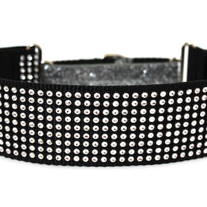 Rhinestone Martingale Dog Collar 2&quot; Glitter Dog Collar