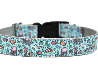 Ocean Dog Collar 3/4" 1" or 1.5" Summer Dog Collar
