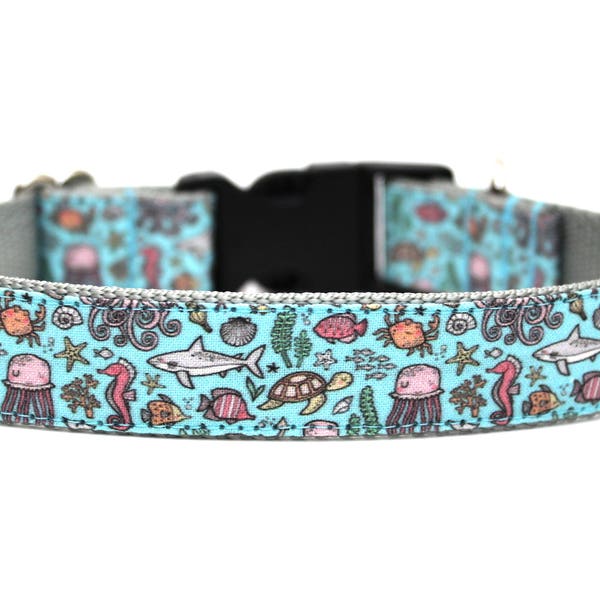 Ocean Dog Collar 3/4" 1" or 1.5" Summer Dog Collar