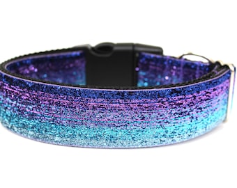 Glitter Dog Collar 1" or 1.5" Ombre Dog Collar Mermaid Dog Collar