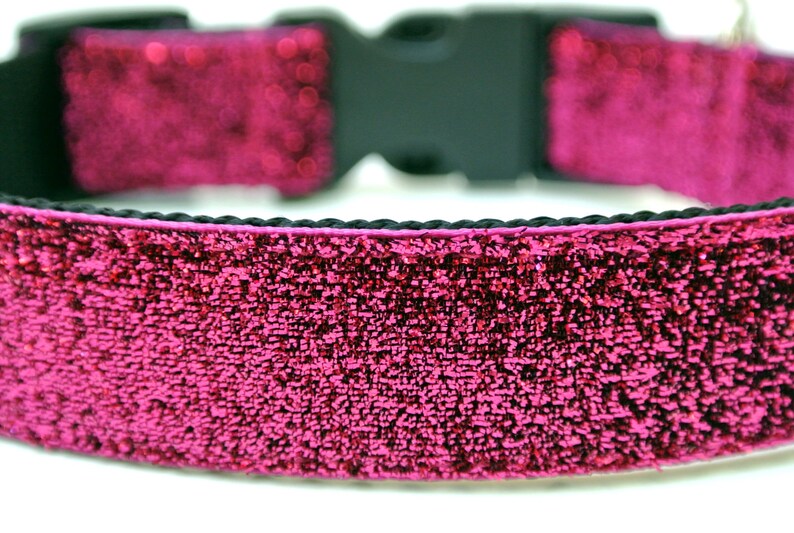 Pink Dog Collar 1 Pink Sparkle Glitter Dog Collar Etsy