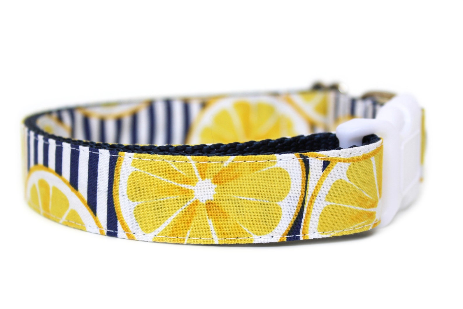 Lemon Dog Collar 1 or 1.5 Stripe Dog Collar Summer Etsy