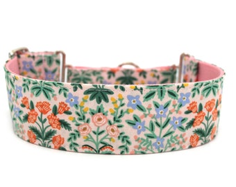 Flower Dog Collar 2" wide Martingale Dog Collar for Large Breed Dogs Floral Dog Collar Spring Dog Collar