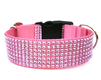 Rhinestone Dog Collar 1.5" Pink Dog Collar