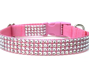 Strassstein Hundehalsband 3/4&quot;Rosa Hundehalsband
