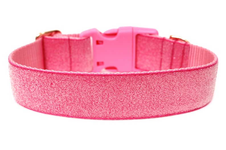 Pink Glitter Dog Collar 1.5 Rose Gold Dog Collar Large Etsy