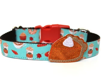 Pumpkin Pie Dog Collar Add-On, Thanksgiving Dog Accessory, Fall Dog Collar Charm