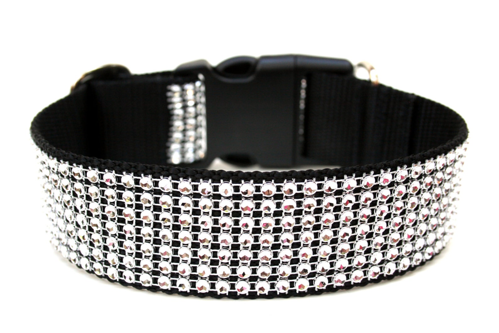 Rhinestone Dog Collar 1.5 Silver Dog Collar Etsy