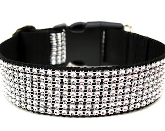 Hundehalsband mit Strasssteinen 3,8 cm