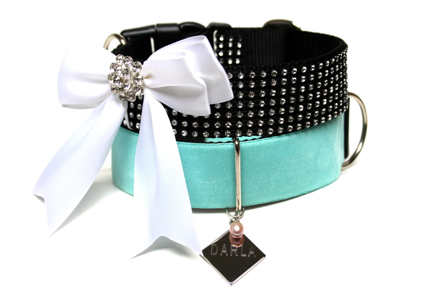 Rhinestone Dog Collar 1.5 Black Dog Collar Etsy