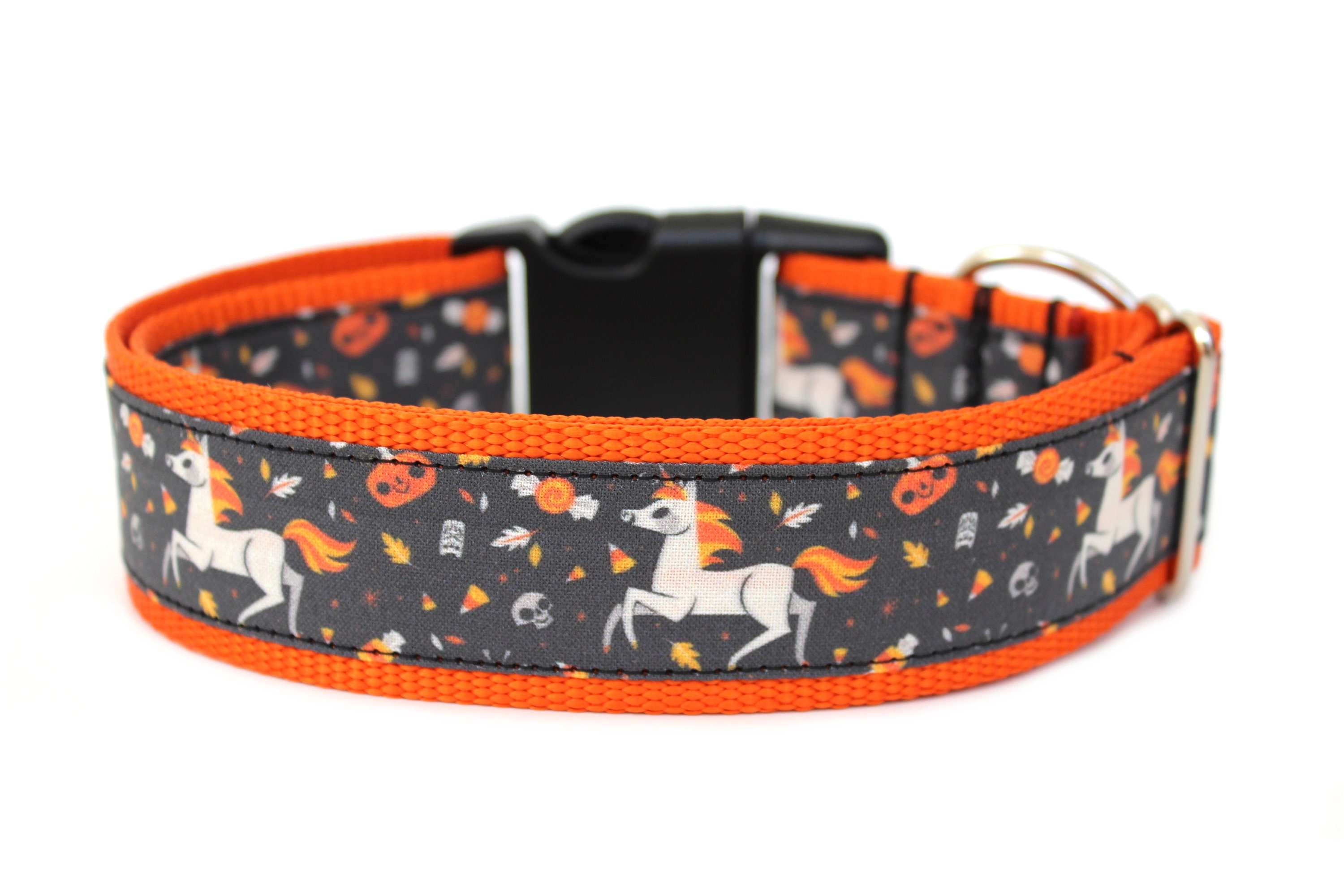 Halloween Dog Collar 1" Or 1.5" Unicorn Candy Corn